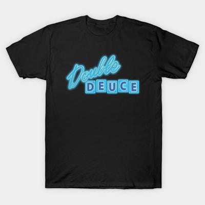 Asian Size Men Print T-shirt Double Deuce No-Cut Heat Transfer Print Cotton Tshirt