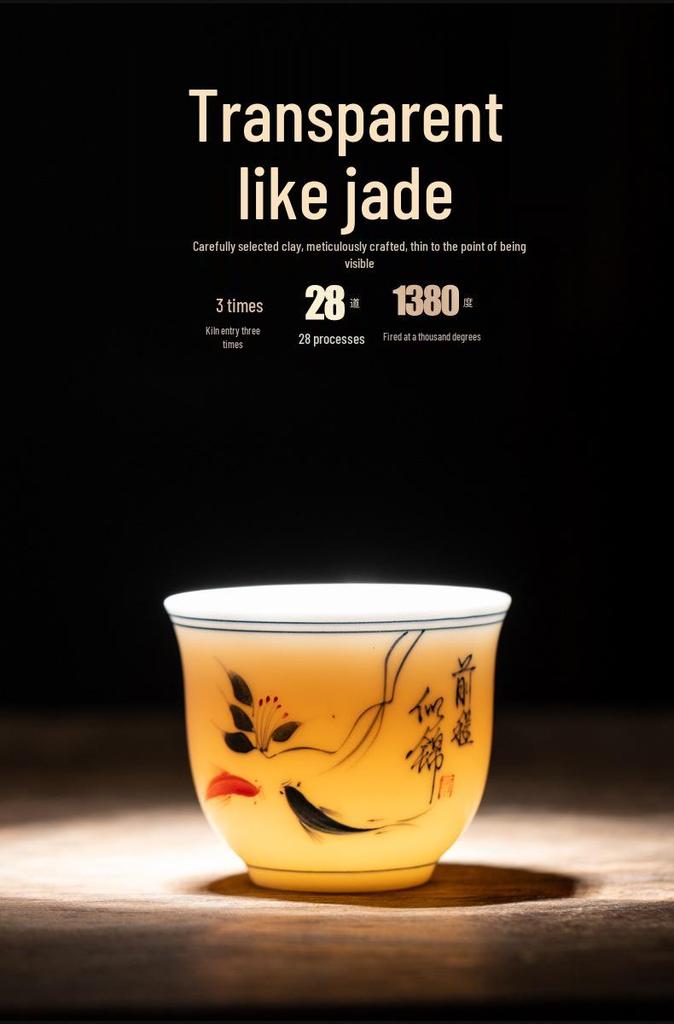 Hand-Painted Retro Ceramic Kung Fu Tea Cup Set