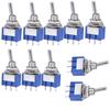 10pcs for Miniature For Toggle Switches MTS-103 3 Pin SPDT ON-OFF-ON 6A 125VAC Panel Mount 6mm Mounting Hole for Projects