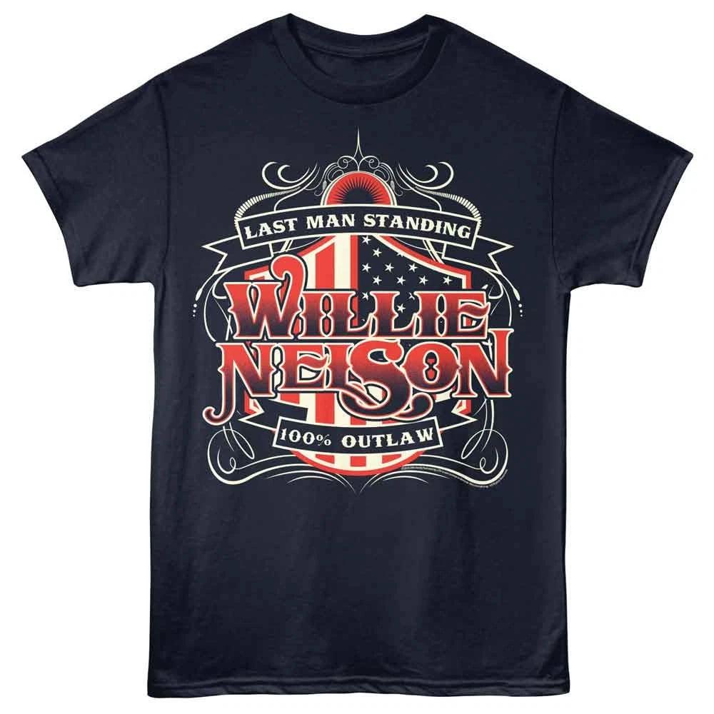 Willie Nelson - Last Man Standing - Officially Licensed - Blue Solid Front Print 150