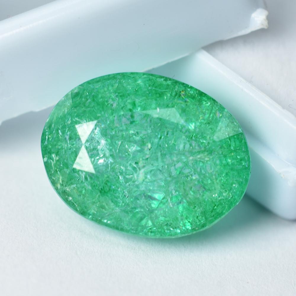 Natural Green Emerald Loose Gemstone 20.95 ct Colombian Oval Cut for Jewelry Making and Crafts