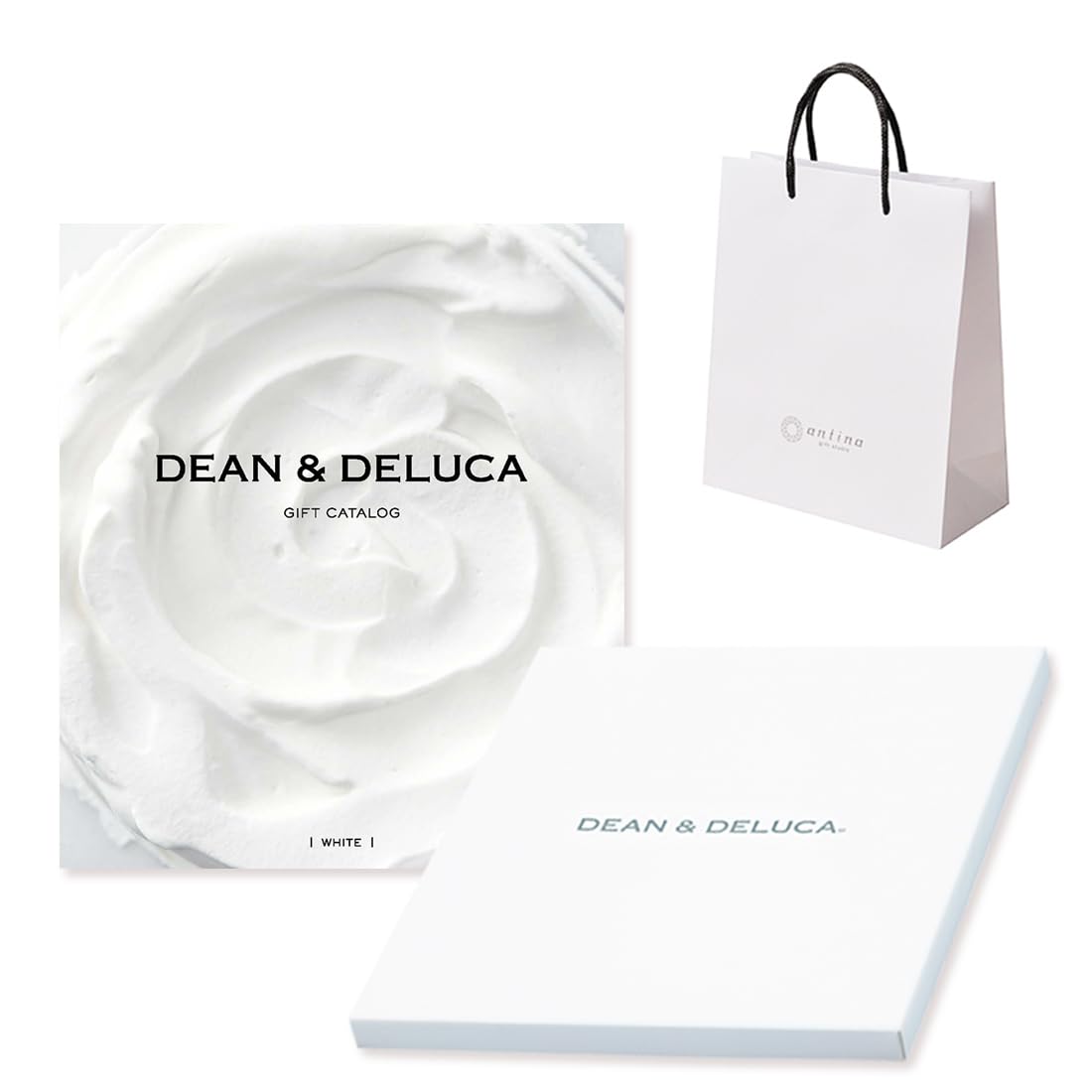 

DEAN & DELUCA Gift Catalog WHITE-BC (Ribbon Wrapped/Nokia Brown) with Shopping Bag (S83)