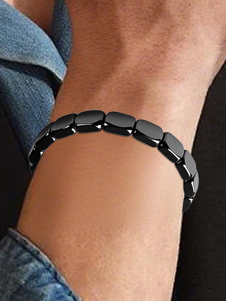Stylish Hematite Bracelet for Men - Masculine Wrist Jewelry for Work, Travel & Meditation - Perfect Gift for Husband Boyfriend