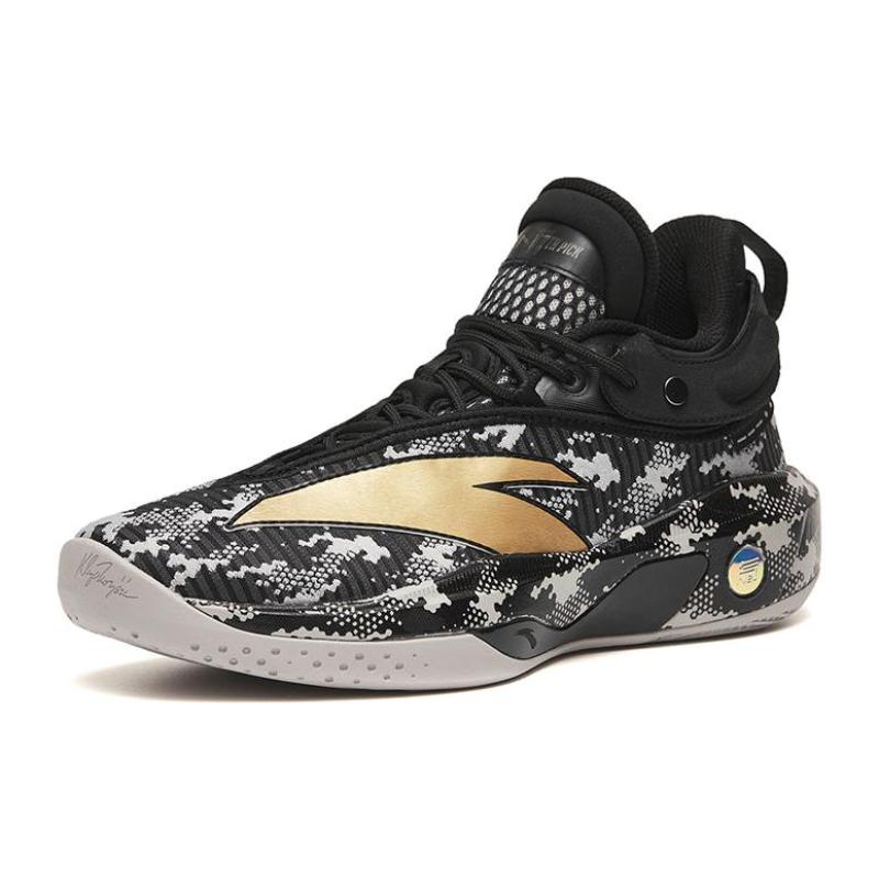 ANTA KT8 Basketball Shoes Men's High top Black Camouflage Sneakers 112241101-2