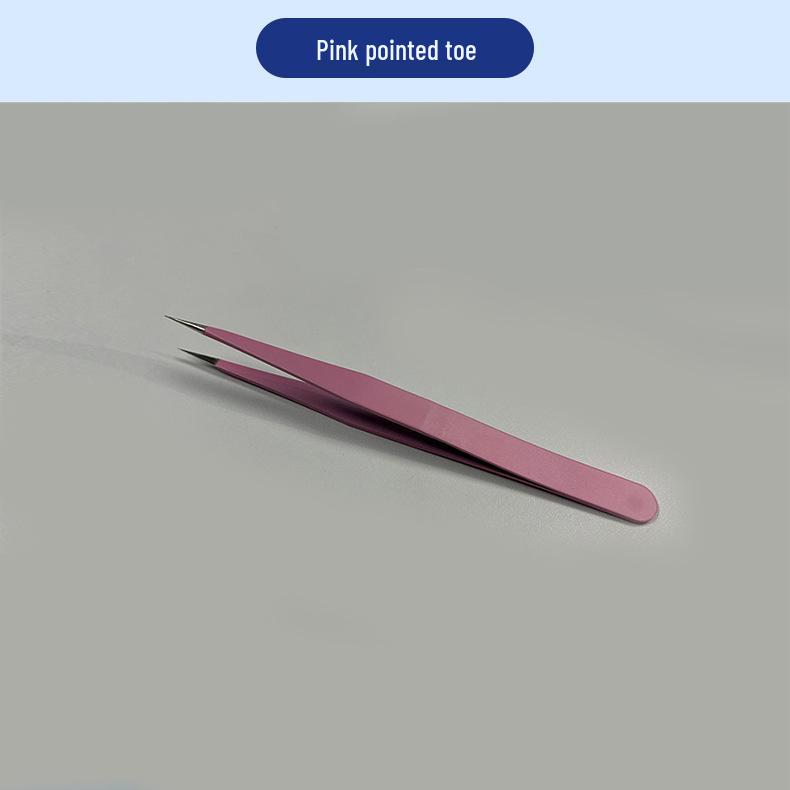 Anti-Static Stainless Steel Precision Tweezers, Curved Tip for Electronics, Eyelash Extensions, Manicure, Bird's Nest Picking, and Hair Removal.