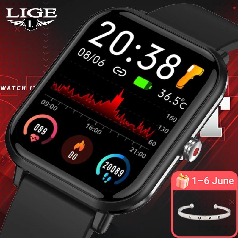 LIGE 2021 Nuevo reloj personalizado Cara Deporte Reloj inteligente Hombres  IP68 Frecuencia cardíaca impermeable Presión arterial Mujeres Smartwatch  para Android IOS comprar a buen precio — entrega gratuita, reseñas reales  con fotos — Joom