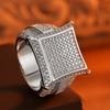 Luxury Hip-hop Ring with Full Cubic Zirconia Inlaid-holiday Gift