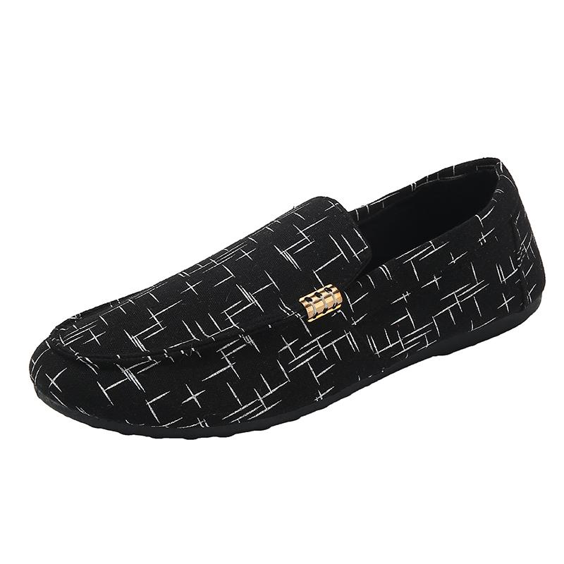 Fashion Summer Men's Loafers Comfortable Canvas Casual Shoes for Men Slip-On Soft Driving Shoes Fashion Big Size Men Walking Shoes Flats