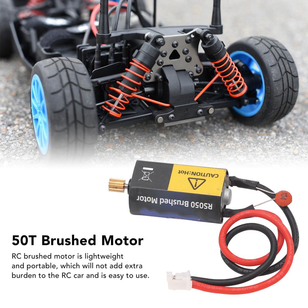 RC Brushed Motor, Professional 50T Aluminum Alloy Replacement with High Purity Copper Winding and Sealed Bearing, for SCX24 1Celsius24 RC Car