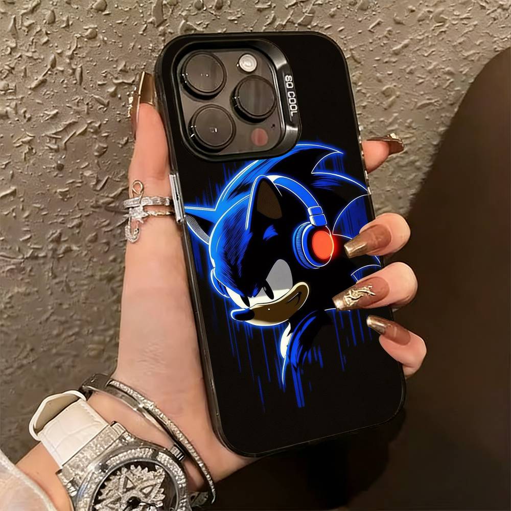 S-Sonic & K-Knuckles Phone Case For iPhone 17,16,15,14,13,12,11 Plus,Pro Max,XS,Colorful Silver Black Cover