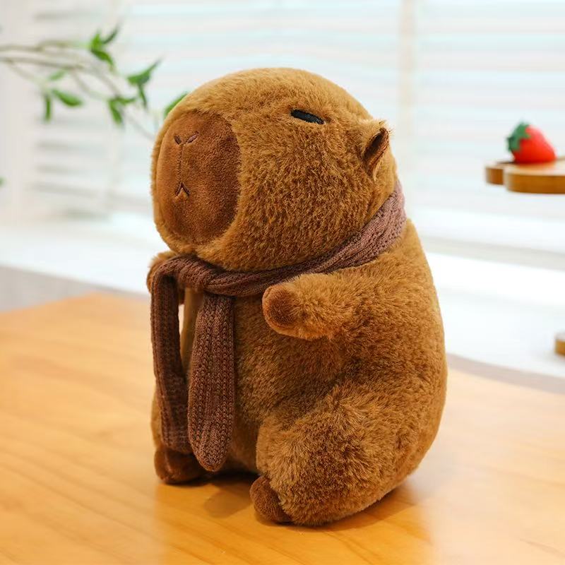25cm Capybara Plush Simulation Capibara Anime Fluffty Toy Plant Stuffed Doll Holidays Props Decorative Throw Pillow for Kids