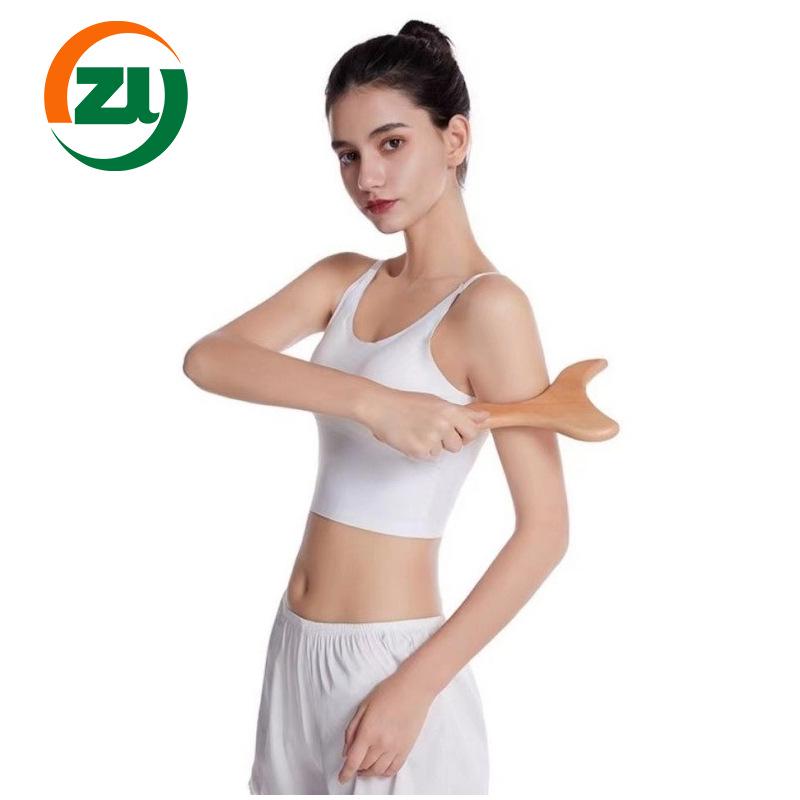 Beech Gua Sha Fish Tail Massager for Full-Body Acupoint Therapy