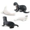 Supply 4 Simulated Marine Animal Models, Killer Whales, Walruses, Otters, Fur Seals, Children'S Cognitive Animal Ornaments
