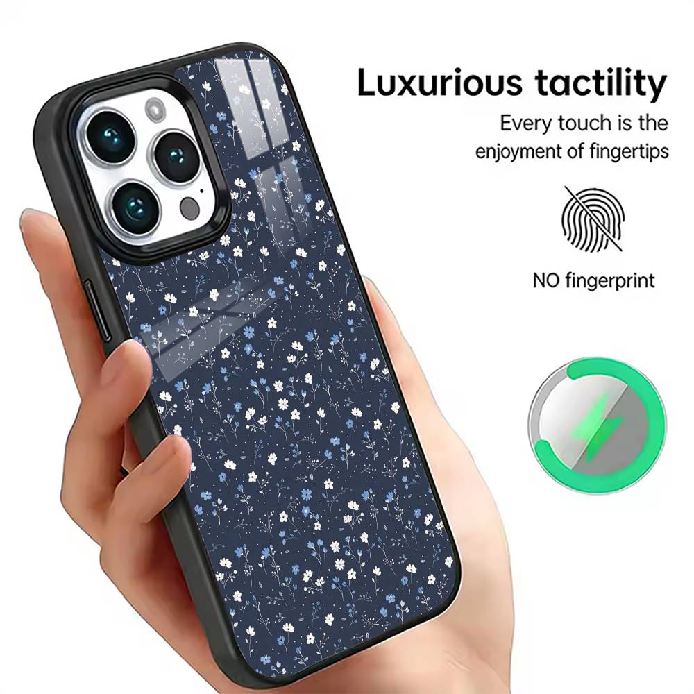 

Vintage Flower Phone Case For iPhone17,16,15,14,13,12,11 Plus,Pro Magnetic with Magsafe Wireless Charging iPhone12PROMAX