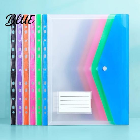 Department File Folder 3Pcs 11 Hole A4 with Snap Button Colorful Document Organizer