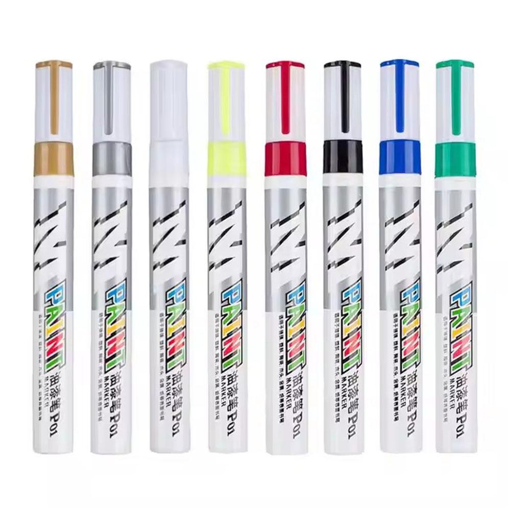 Car Paint Scratches Repair Brush Pen Waterproof Water Cars Paint Care Tread Tire Pen Tire White Waterproof Wheel Marker Oil I9W4