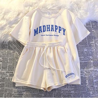 Ležérna športová súprava Dámska móda Voľný komplet s krátkym rukávom a šortkami Dvojdielny oblek