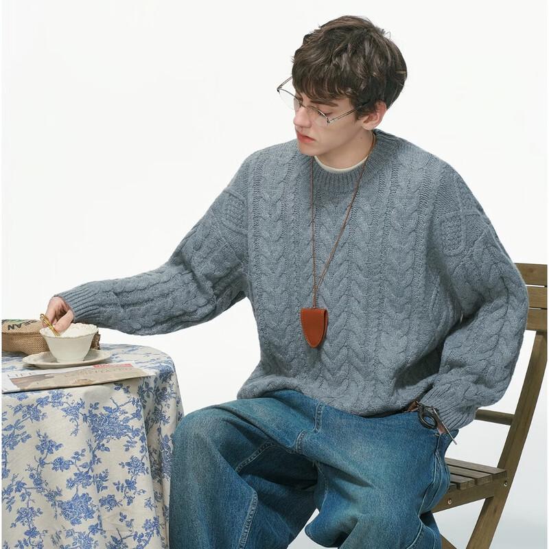 DREAM MADE Men s Cable Knit Pullover Sweater L