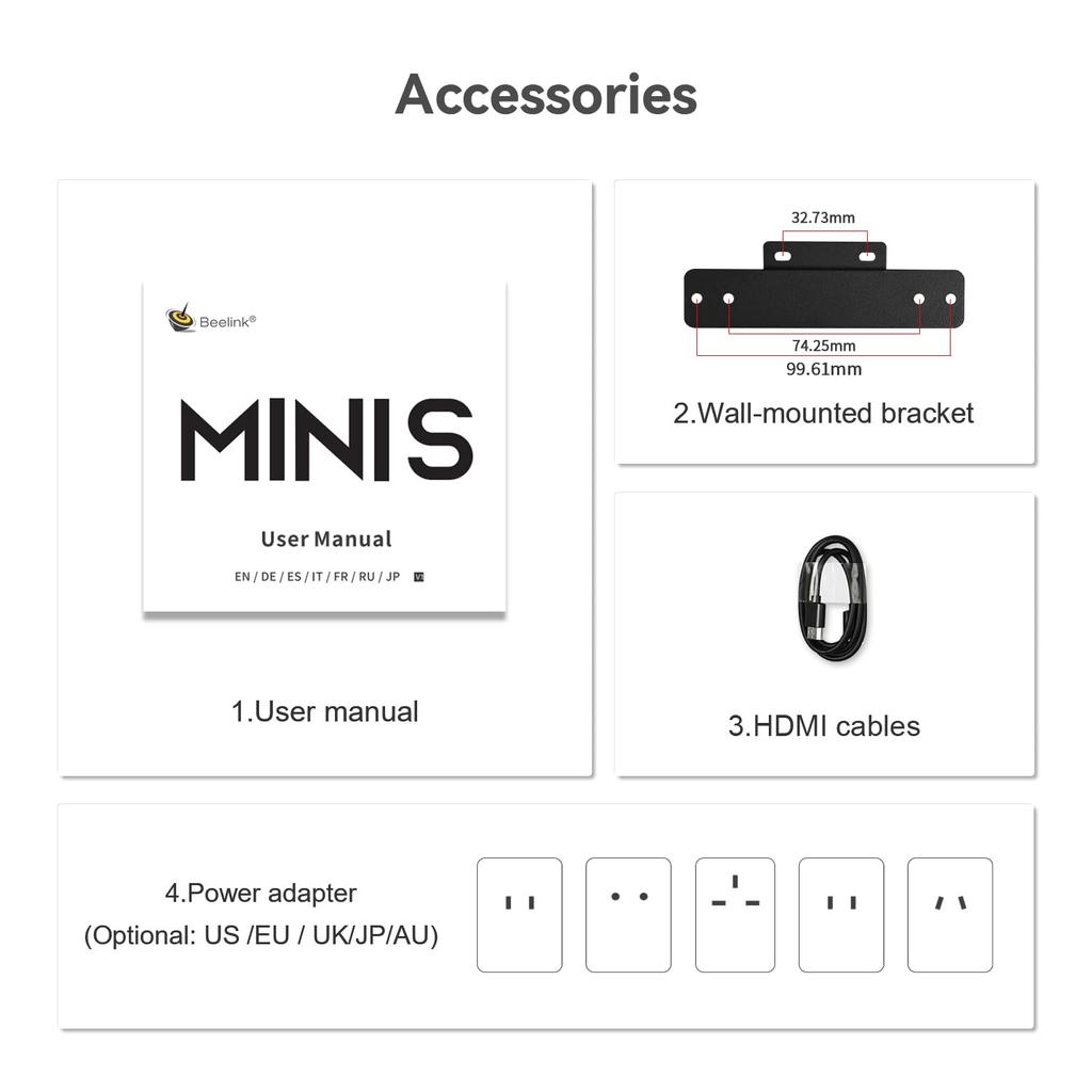 Beelink MINI S12 Mini Intel Alder Up To 8GB 256GB Business Mini Desktop Dual PC, Lake-N95 Processor, 3.40GHz, RAM, SSD, PC, HDMI/2.5G RJ45/WiFi 5/BT