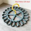 1pc Multi-functional Rotating Sock Rack 20-Clamp Hanging Design,for Balcony/Dorm/Laundry Room Space-Saving, Plastic Material, Drying Racks