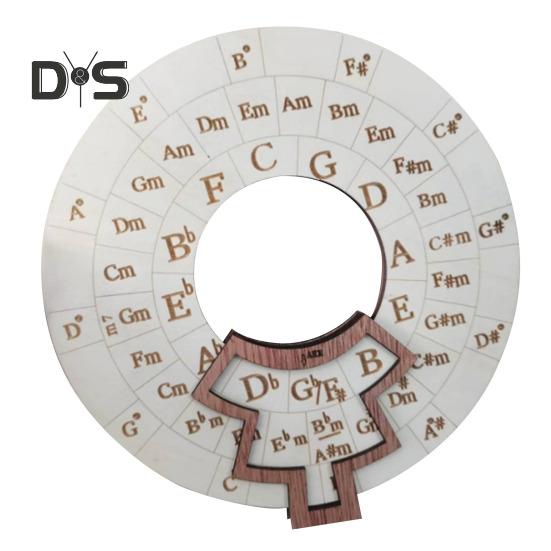 Dřevěný nástroj na melodii přenosný hudební nástroj akordové kolo Circle of Fifths akordové kolo nástroj pro transpozici hudby pro kytaru baskytara klavír housle
