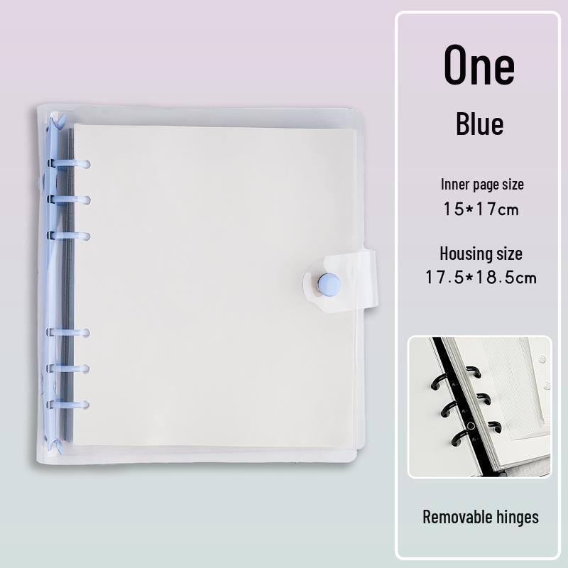 Soft Leather Ring-Bound Planner with Detachable Buckle - Square, Thickened, Grid or Blank Pages