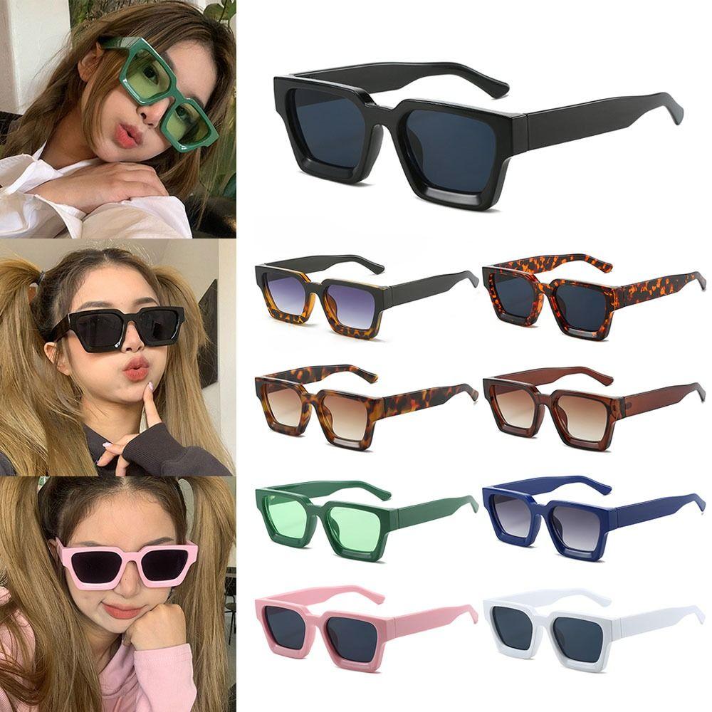 Vintage UV400 Ins Popular Eyewear Small Square Sunglasses Shades Green Sun Glasses