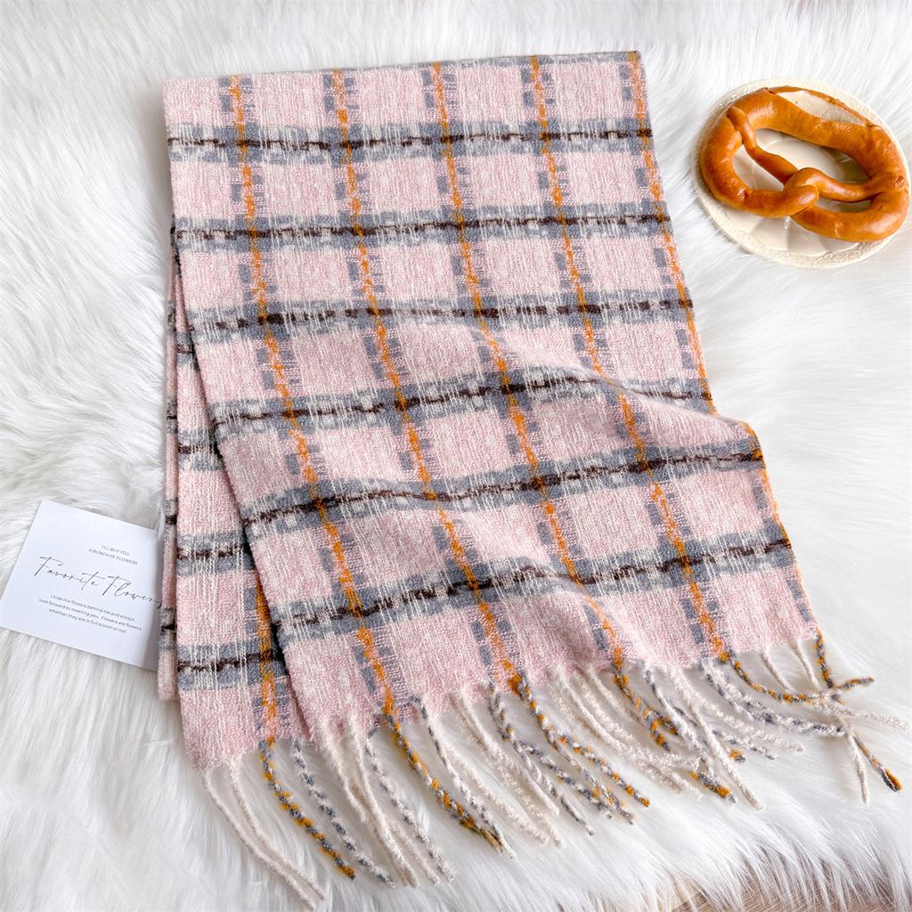 2025 Cold-Proof Winter Women Scarf Thick Warm Tassels Shawls Pashmina Stripe Designer Neckerchief Cashmere Lady Luxury