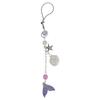 Cute Fish Tail Shell Bead Charm Pendant Chain Phone Strap Pocket Keychain Strap Hangings Decoration for Key Bag Purse