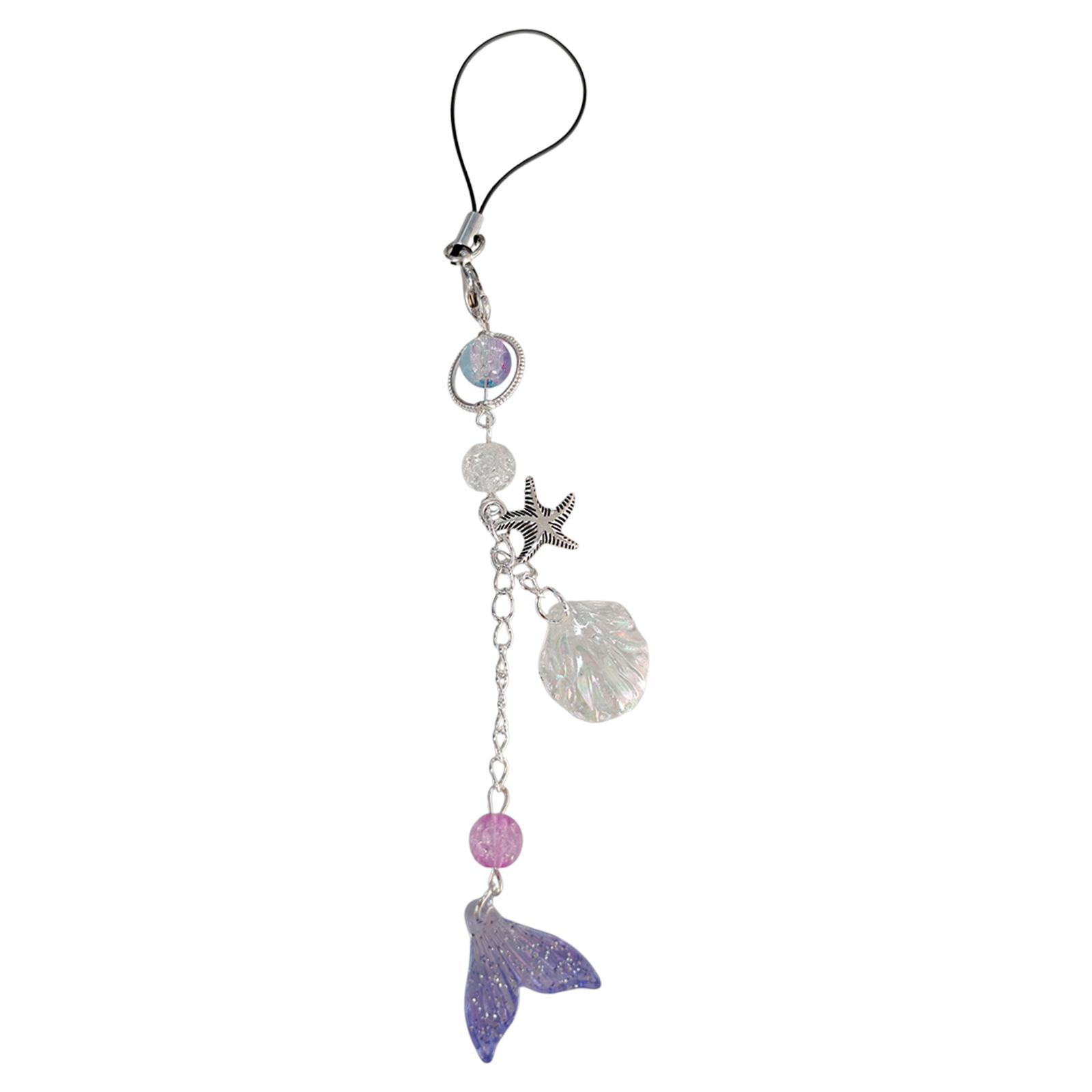 

Мода Рыбий Хвост Ракушка Бусина Подвеска Шнурки для Телефона Брелок для Кармана Шарм для Рюкзака Цепочка для Украшения Ключей от Машины T3