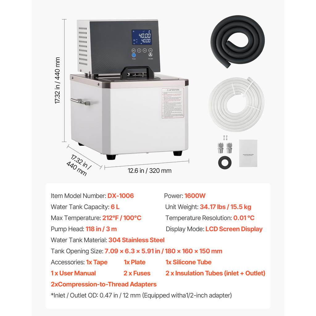 SucceBuy Laboratory High-Temperature Circulating Oil Bath Up to 212°F/572℉ 0.1℃ High Precision Dual Circulation for Laboratory
