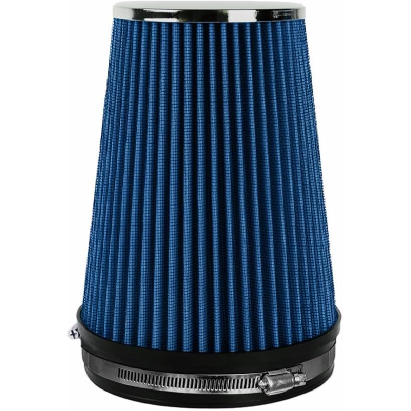6" Inlet Cold Air Intake Filter Cone Replacement Performance Washable Clamp-On Dry Air Filters Red (6" Tall)