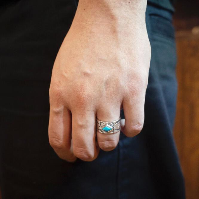 Josilver Native American Ring (Turquoise) Type.1