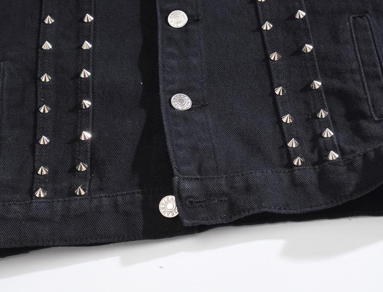 Men's Black Studded Denim Vest - Trendy Korean Style Plus Size Waistcoat
