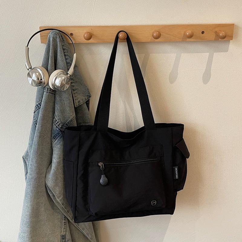 

Ins Harajuku Style All-matching Girl Handbag College Student Class Bag Single-shoulder Large-capacity Tote 40x14x28 чорний