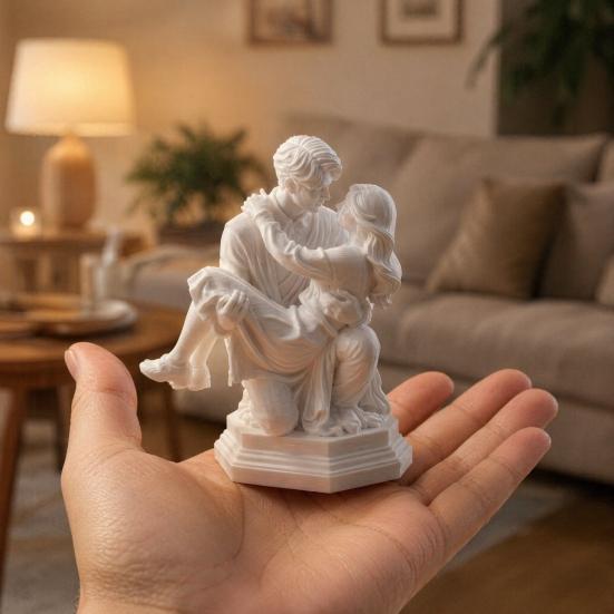 3D Printed Couple Sculpture, Kneeling Princess Carry Figurine, Romantic Art Resin Desk Decor, Unique Anniversary Birthday Gift for Couples, Fitness