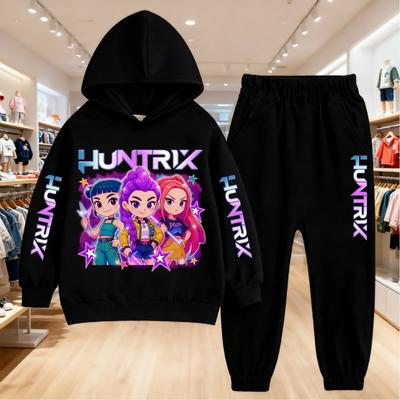 KPop Demon Hunters Kids Hoodie Set Boys Teen Girls Hoody Sweatshirts With Pants Tracksuit Children's Autumn Clothing 2pcs