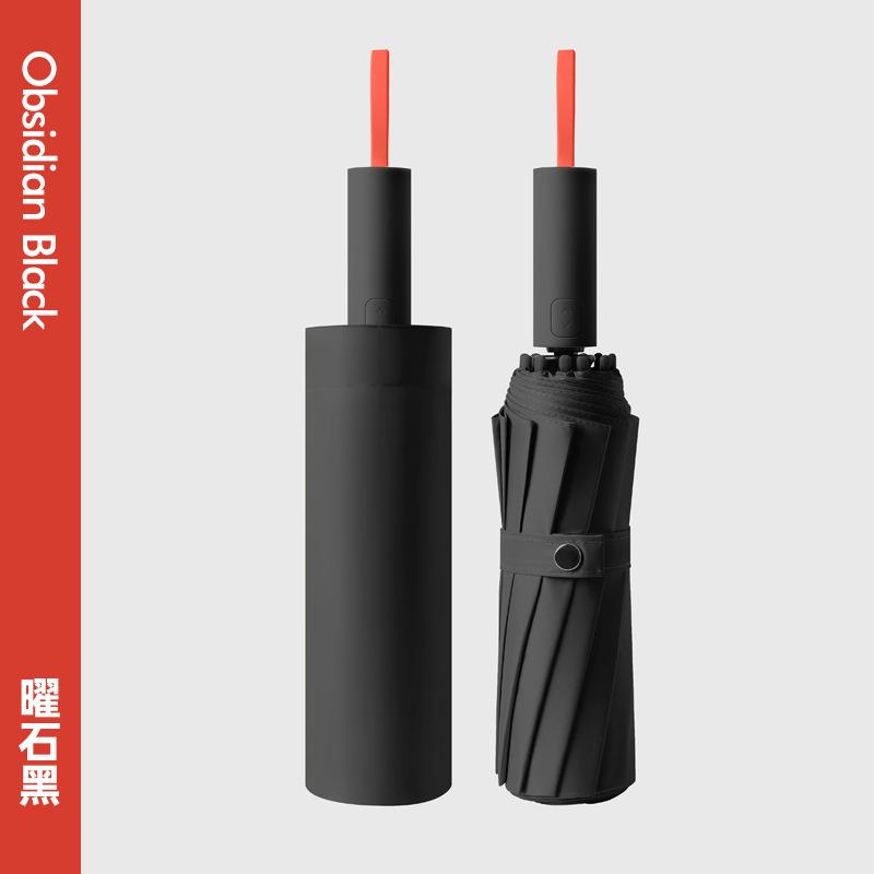12-Bone New Automatic Umbrella Vinyl Sunscreen Weather and Rain Dual-purpose Three-fold Brushable Umbrella