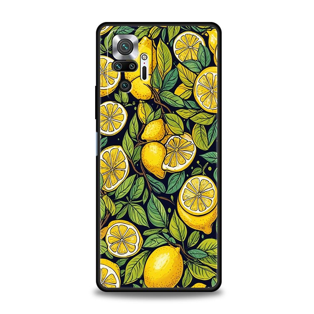 Summer Fresh Fruit Lemon Print Phone Case Cover for Redmi 14C 10C Note 15 14 13 12 10 11 K40 Pro Plus Shockproof Soft TPU Shell