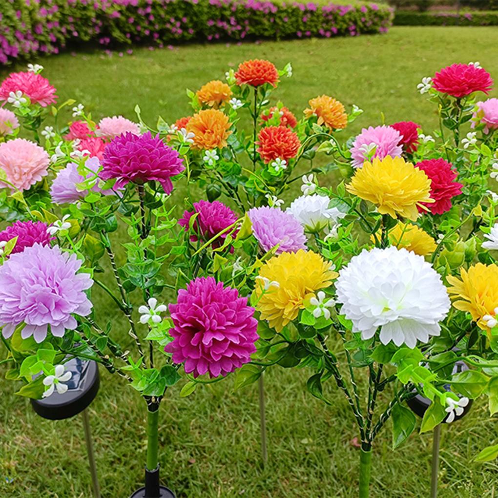 Solar Powered Flower Lights Solar Rose Grass Light Outdoor Lawn Decorative Lights Courtyard Garden