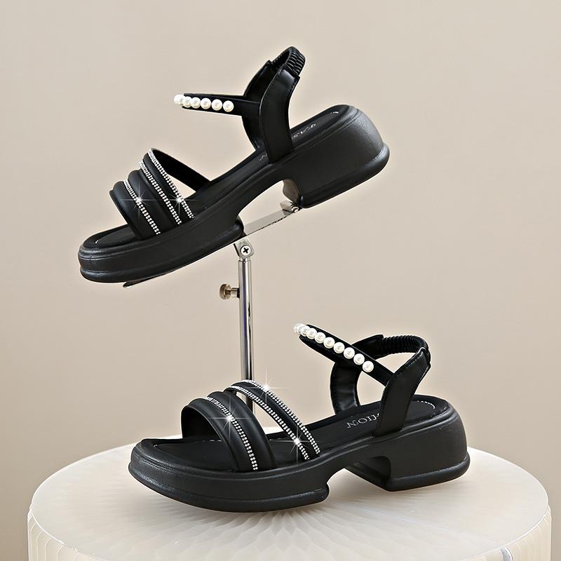 Ladies Luxury Rhinestone Platform Sandals