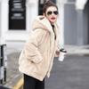 Flannel 2025 Korean Style Thick Hooded Women's Winter Loose Plush Long Sleeve Coat