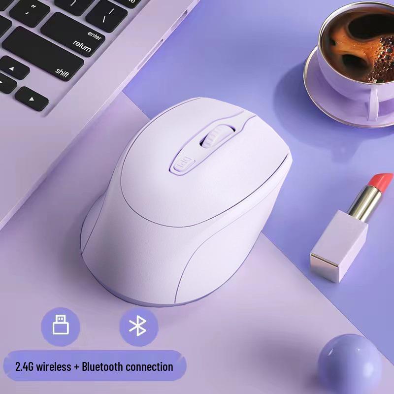 

Бесшумная беспроводная мышь с тремя режимами для женщин - Перезаряжаемая, Совместима с ASUS, HP, Lenovo и Dell.