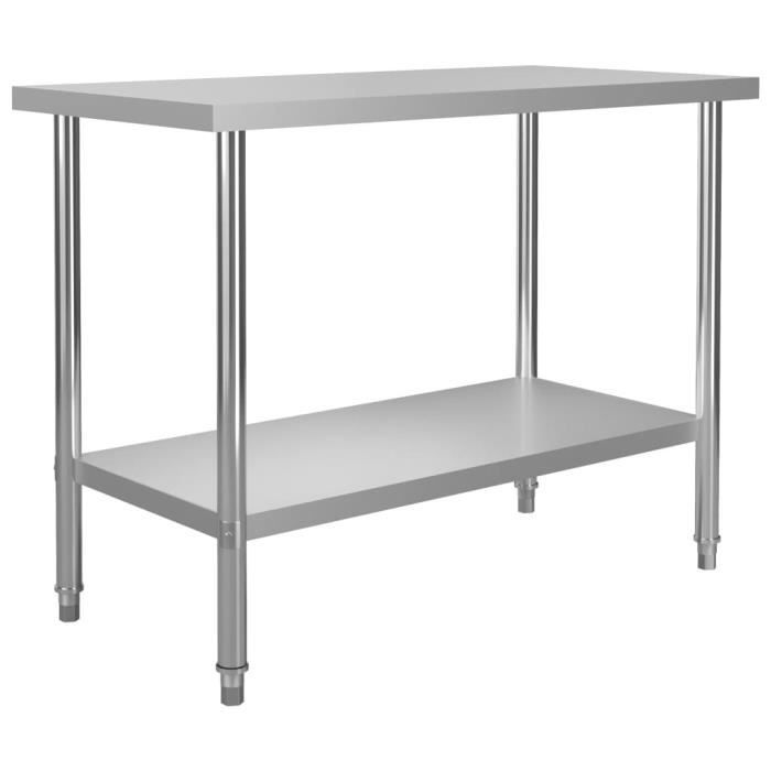 VidaXL Kitchen Work Table 120x60x85 Cm Stainless Steel 51190