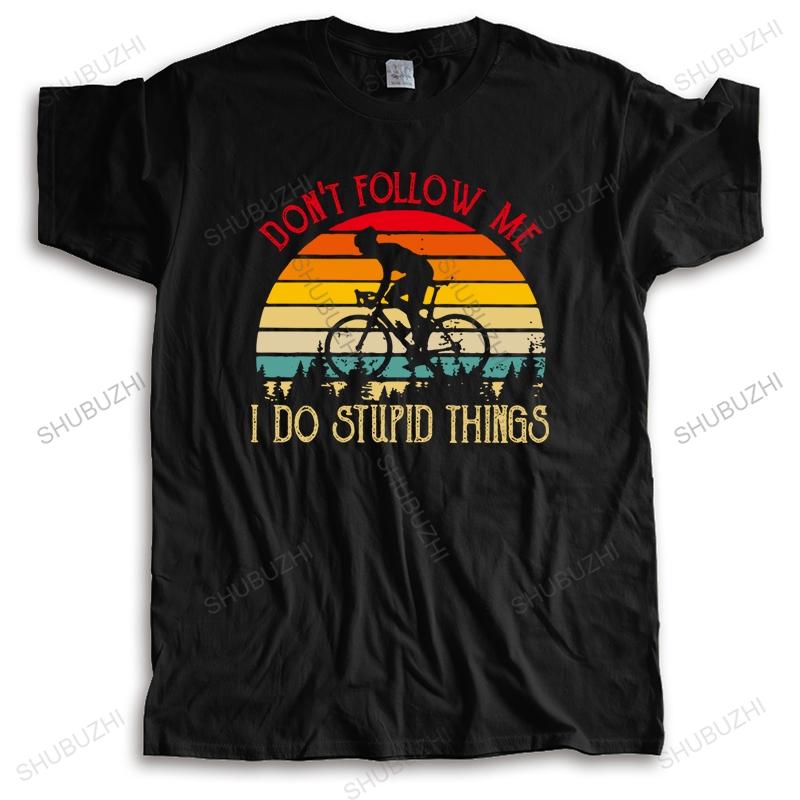 Cotton Tshirt Men Crew Neck Tops Summer mens tshirt Dont Follow Me I Do Stupid Things Bigger Size Homme Black fashion Tshirt