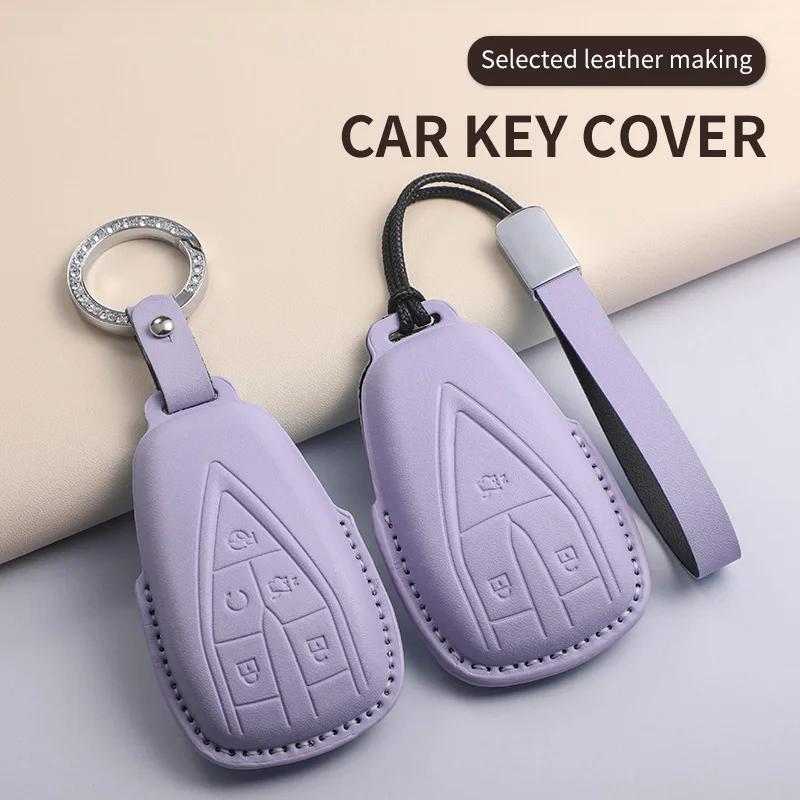 For Changan UNIT UNIK CS35PLUS CS55 PLUS CS75 PLUS Oshan X7 X5 Car Keychain Protective Cover PU Leather Car Key Case Cover