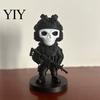 Military Collectible Figurine 3D Printed Skeleton Figurine, Funny Soldier Statue with Modern Office Desk Accessory Weapon, Ornament for Home