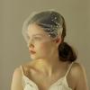 Soft Tulle Blusher Veil Handmade Pearls Side Comb Veil Lightweight Bridal Veil  Bridal Shower