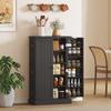 Kitchen Cupboard, Freestanding Multi-Storage Kitchen Pantry Cabinet with Adjustable Shelves, Black
