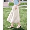 Elegant Summer High-Waist Pleated Mid-Length Skirt